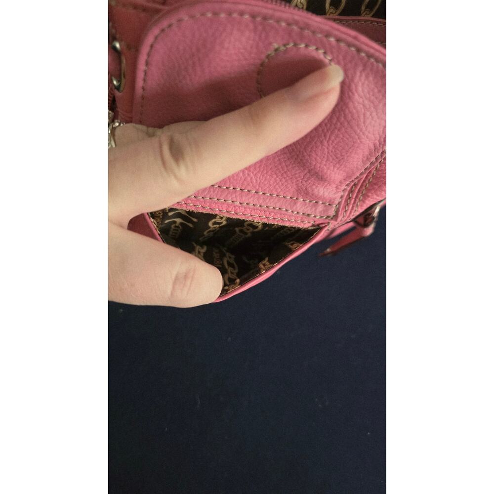 Tignanello Pink Crossbody Wallet Organizer Bag Pebbled Leather Slim Like New - Picture 6 of 9